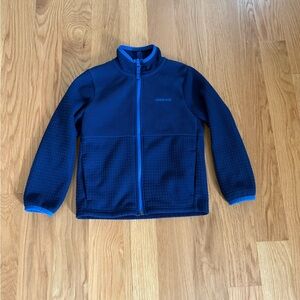 Lands' End Kids XS Navy Grid Fleece Jacket